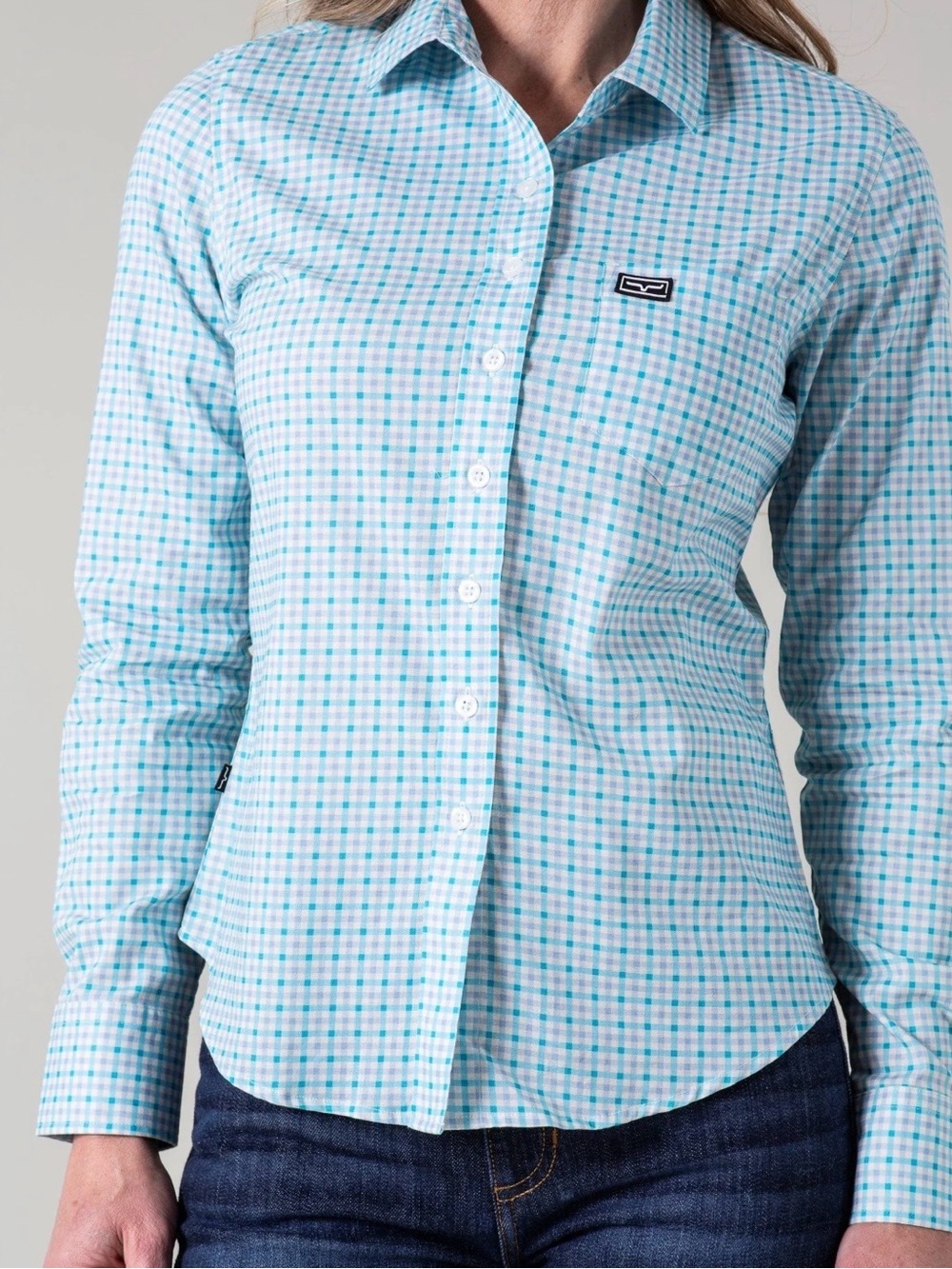 Kimes Ranch Light Blue Plaid Button-Down Shirt